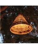 Suspension MARO HANG en fibres naturelles, E27, IP54, câble de 5 m