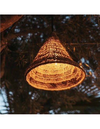 Luminária pendente MARO HANG em fibras naturais, E27, IP54, cabo de 5m