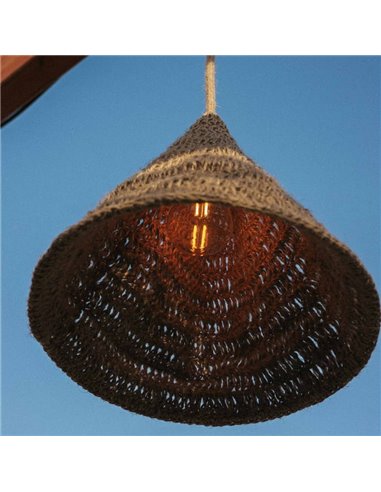 Lámpara colgante MARO HANG de fibras naturales, E27, IP54 , cable 5m
