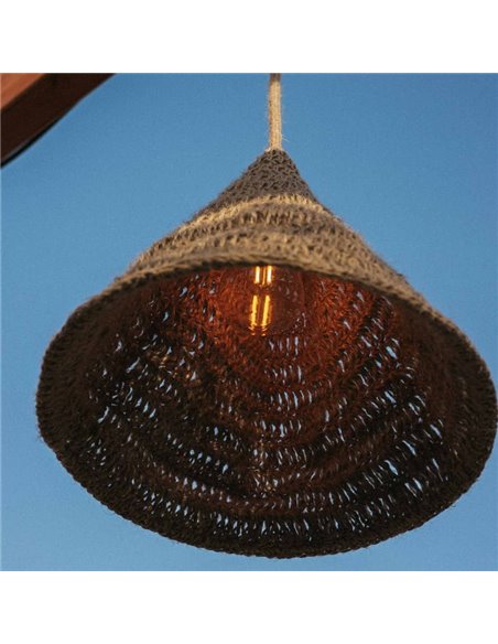 Luminária pendente MARO HANG em fibras naturais, E27, IP54, cabo de 5m