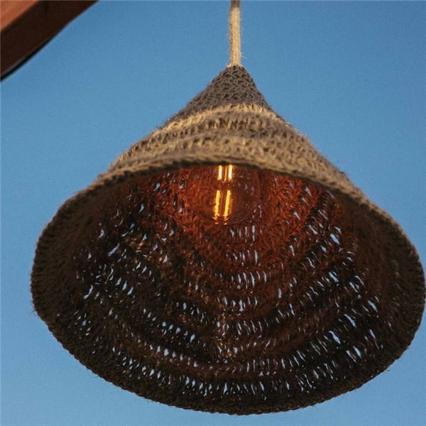 Suspension MARO HANG en fibres naturelles, E27, IP54, câble de 5 m