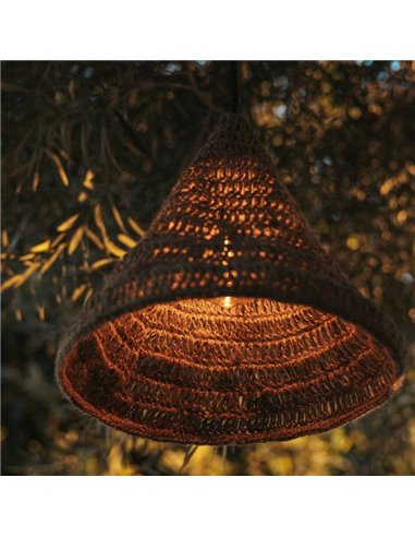 Suspension MARO HANG en fibres naturelles, E27, IP54, câble de 5 m