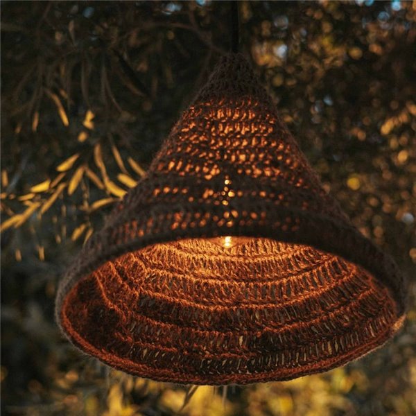 Luminária pendente MARO HANG em fibras naturais, E27, IP54, cabo de 5m