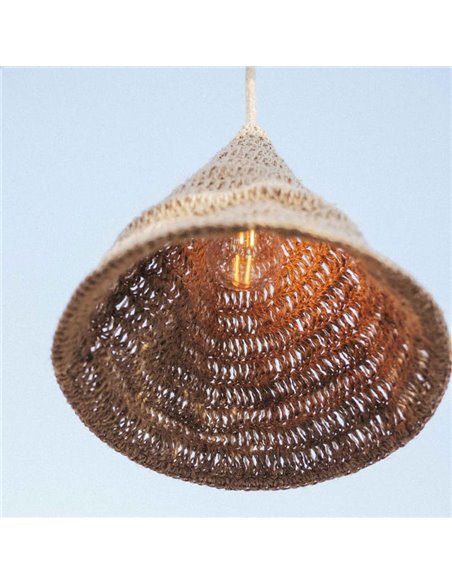 Lámpara colgante MARO HANG de fibras naturales, E27, IP54 , cable 5m