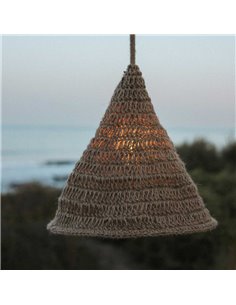 Luminária pendente MARO HANG em fibras naturais, E27, IP54, cabo de 5m