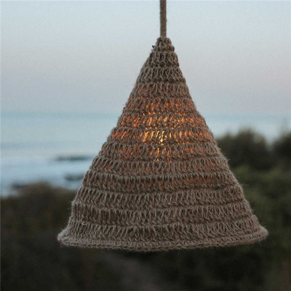 Suspension MARO HANG en fibres naturelles, E27, IP54, câble de 5 m