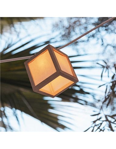 Guirnalda decorativa LED VEGA, de exterior con 10 bombillas de luz cálida, solar, batería y cable, IP44