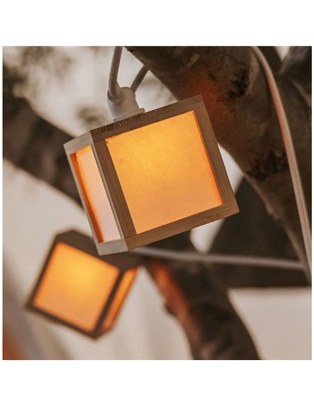 Guirlande décorative LED VEGA, extérieur avec 10 ampoules lumière chaude, solaire, batterie et câble, IP44