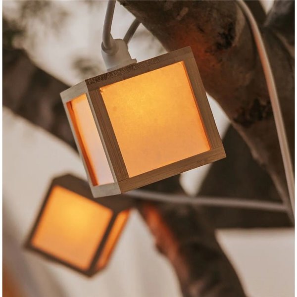 Guirlande décorative LED VEGA, extérieur avec 10 ampoules lumière chaude, solaire, batterie et câble, IP44