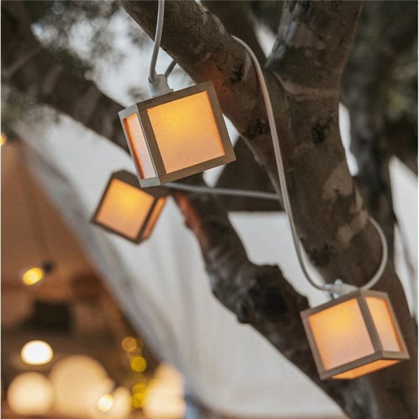 Guirnalda decorativa LED VEGA, de exterior con 10 bombillas de luz cálida, solar, batería y cable, IP44