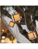 Guirnalda decorativa LED VEGA, de exterior con 10 bombillas de luz cálida, solar, batería y cable, IP44