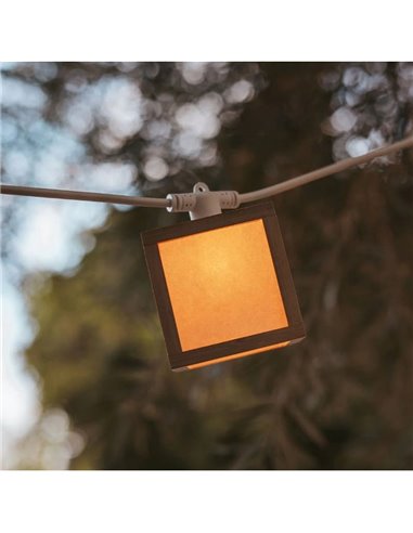 Guirlande décorative LED VEGA, extérieur avec 10 ampoules lumière chaude, solaire, batterie et câble, IP44