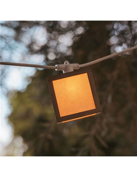 Guirnalda decorativa LED VEGA, de exterior con 10 bombillas de luz cálida, solar, batería y cable, IP44