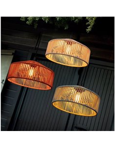 Suspension d'extérieur CALABARDINA, avec câble textile de 5 m, E27 (non inclus), terre cuite, vert et blanc 2