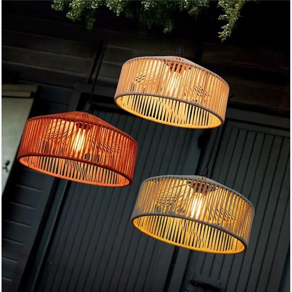 Lámpara colgante para exterior CALABARDINA, con cable textil 5m, E27 (no incl.), terracota, verde y blanco




