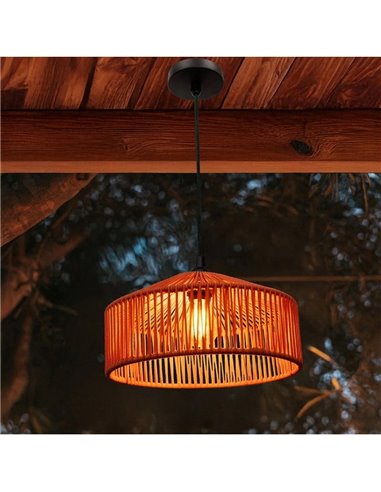 Luminária pendente para exterior CALABARDINA, com cabo têxtil de 5m, E27 (não incluído), terracota, verde e branco