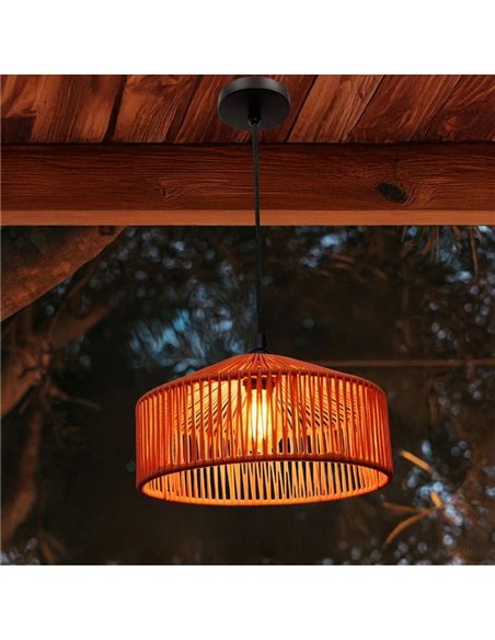 Luminária pendente para exterior CALABARDINA, com cabo têxtil de 5m, E27 (não incluído), terracota, verde e branco