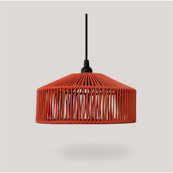 Suspension d'extérieur CALABARDINA, avec câble textile de 5 m, E27 (non inclus), terre cuite, vert et blanc