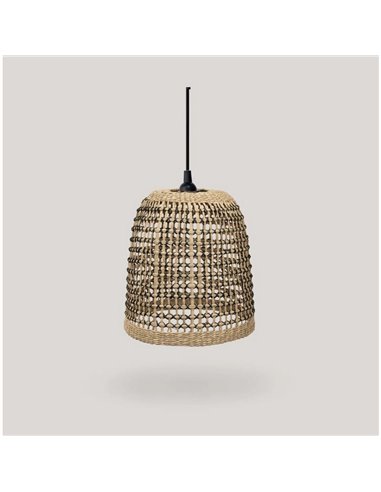 Lámpara colgante exterior POSITANO, E27 (no incl.) estilo rústico, con cable textil negro, fácil instalación