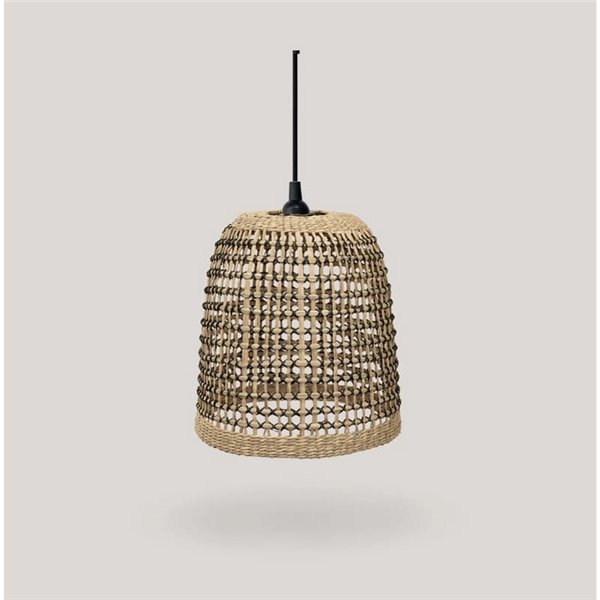 Lámpara colgante exterior POSITANO, E27 (no incl.) estilo rústico, con cable textil negro, fácil instalación