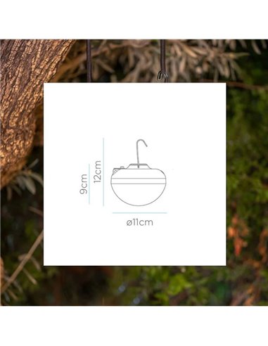 Ampoule LED rechargeable Cherry 9 W, blanc chaud 1800 K, avec télécommande infrarouge et base magnétique, pour l'extérieur