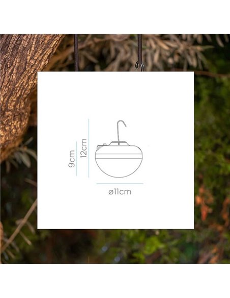 Bombilla LED recargable CHERRY, 9W, luz muy cálida 1800K, con mando IR y base magnética, exterior







