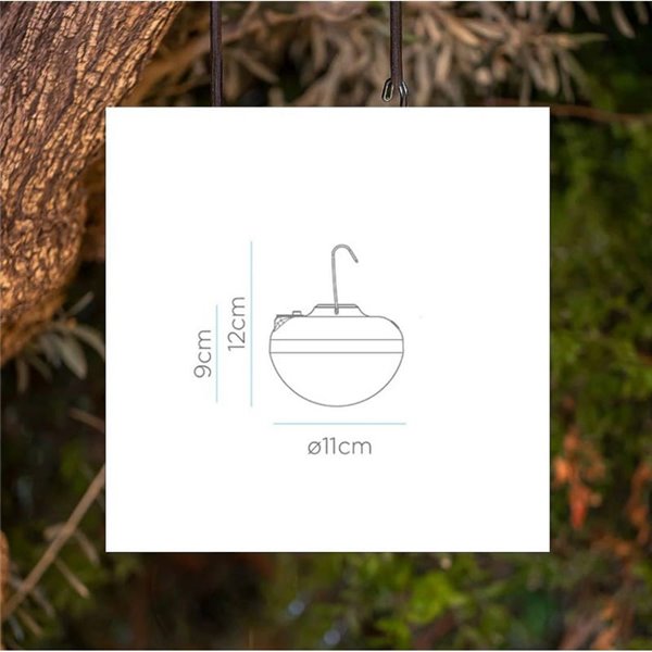 Ampoule LED rechargeable Cherry 9 W, blanc chaud 1800 K, avec télécommande infrarouge et base magnétique, pour l'extérieur