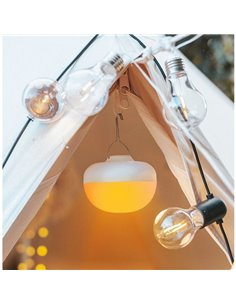 Bombilla LED recargable CHERRY, 9W, luz muy cálida 1800K, con mando IR y base magnética, exterior