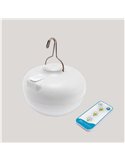 Bombilla LED recargable CHERRY, 9W, luz muy cálida 1800K, con mando IR y base magnética, exterior







