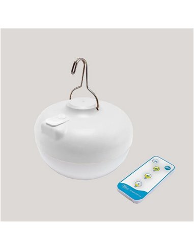 Bombilla LED recargable CHERRY, 9W, luz muy cálida 1800K, con mando IR y base magnética, exterior







