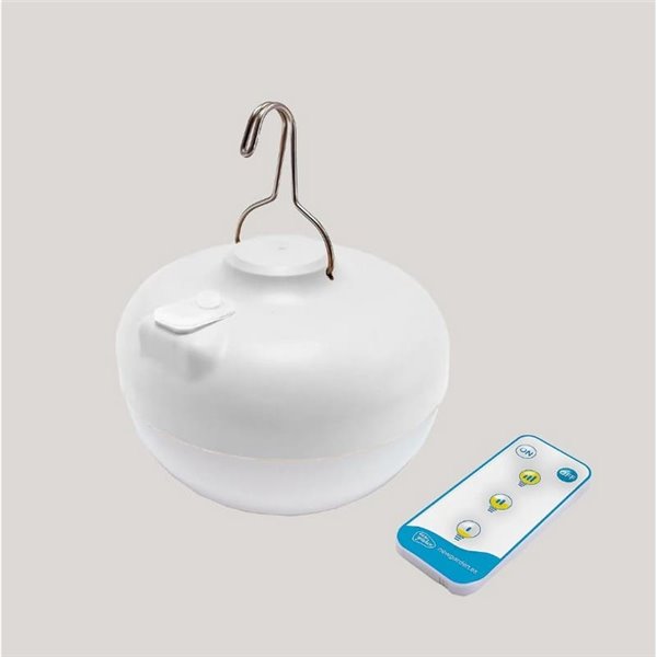 Bombilla LED recargable CHERRY, 9W, luz muy cálida 1800K, con mando IR y base magnética, exterior








