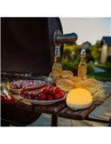 Bombilla LED recargable CHERRY, 9W, luz muy cálida 1800K, con mando IR y base magnética, exterior







