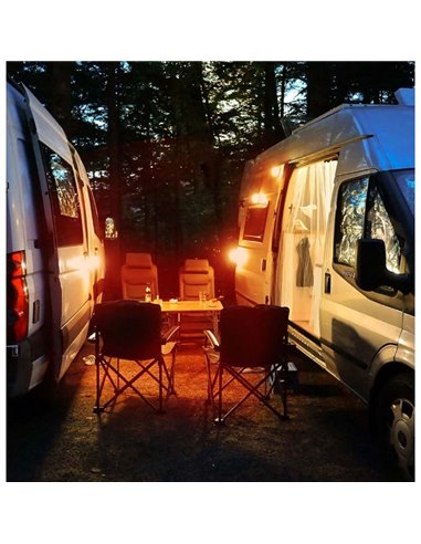 Ampoule LED rechargeable Cherry 9 W, blanc chaud 1800 K, avec télécommande infrarouge et base magnétique, pour l'extérieur