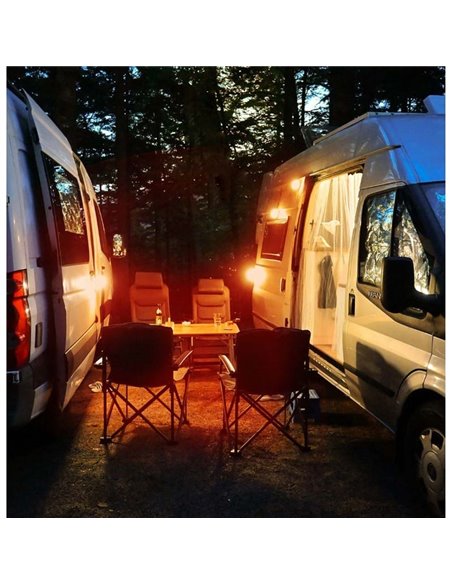 Ampoule LED rechargeable Cherry 9 W, blanc chaud 1800 K, avec télécommande infrarouge et base magnétique, pour l'extérieur