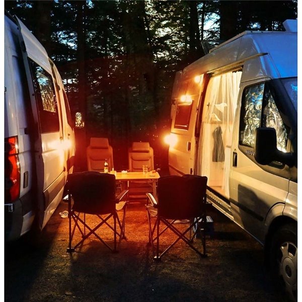 Ampoule LED rechargeable Cherry 9 W, blanc chaud 1800 K, avec télécommande infrarouge et base magnétique, pour l'extérieur