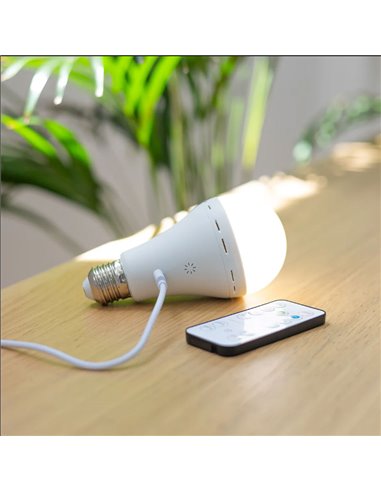 Ampoule portable rechargeable LAPERA E27, 350 lm, intensité variable et réglable, avec télécommande et minuterie