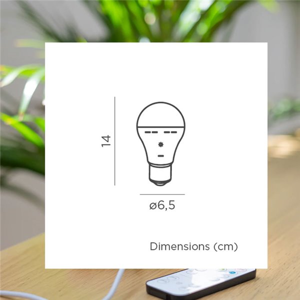 Bombilla portátil recargable E27 LAPERA, 350Lm, luz regulable y dimable con mando y temporizador