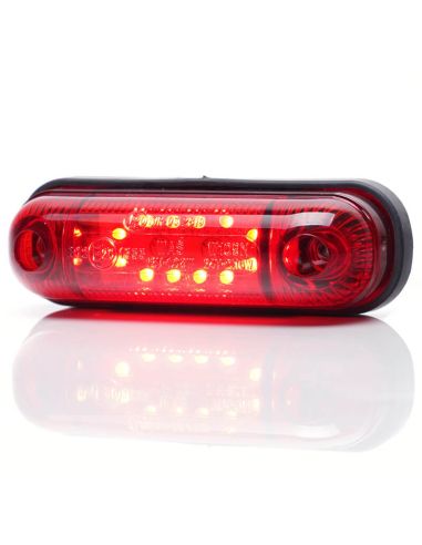 Mini Tercera Luz de Freno Roja Led Rectangular 12V S3 Tulipa Roja Was | LeonLeds
