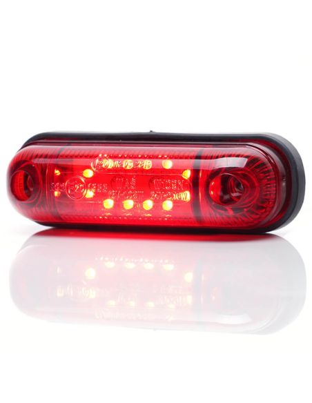 Mini Tercera Luz de Freno Roja Led Rectangular 12V S3 Tulipa Roja Was | LeonLeds