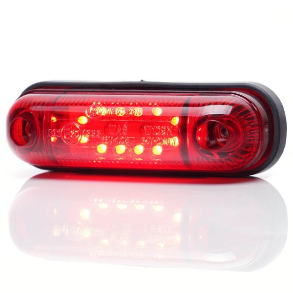 Mini Tercera Luz de Freno Roja Led Rectangular 12V S3 Tulipa Roja Was | LeonLeds