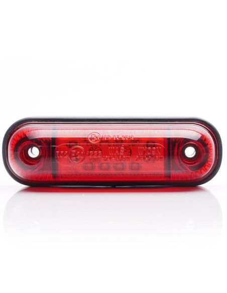Mini Terceira Luz de Freio Led Vermelha Retangular 12V S3 Tulipa Vermelha Was | LeonLeds