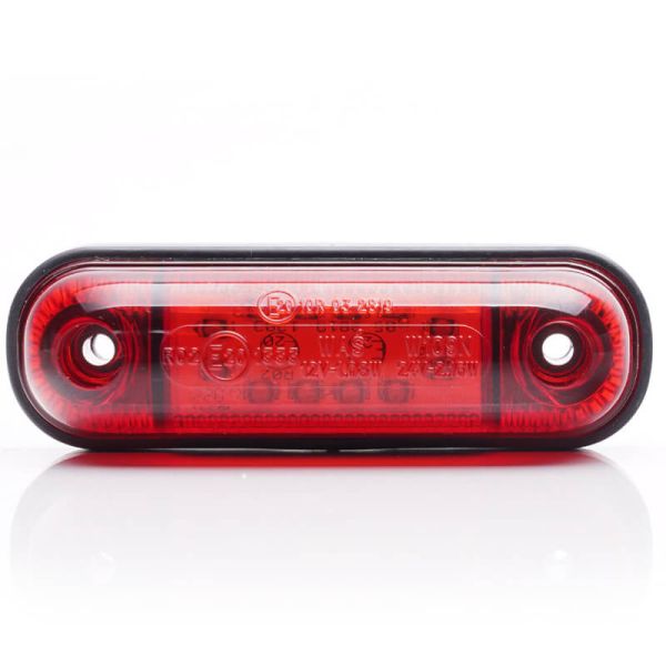 Mini Tercera Luz de Freno Roja Led Rectangular 12V S3 Tulipa Roja Was | LeonLeds
