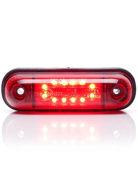 Mini Tercera Luz de Freno Roja Led Rectangular 12V S3 Tulipa Roja Was | LeonLeds