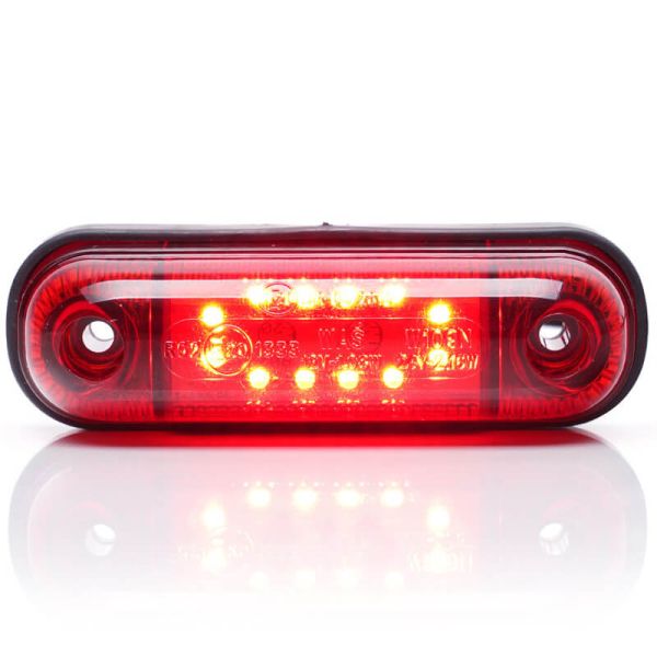 Mini Tercera Luz de Freno Roja Led Rectangular 12V S3 Tulipa Roja Was | LeonLeds