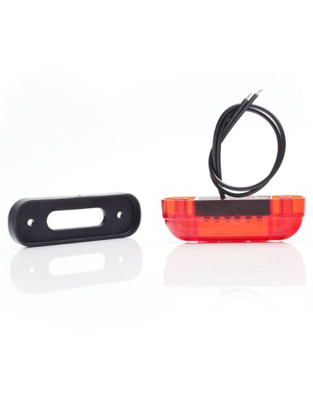 Mini troisième feu stop LED rouge rectangulaire 12V S3 Tulipe rouge Was 2059 | LeonLeds