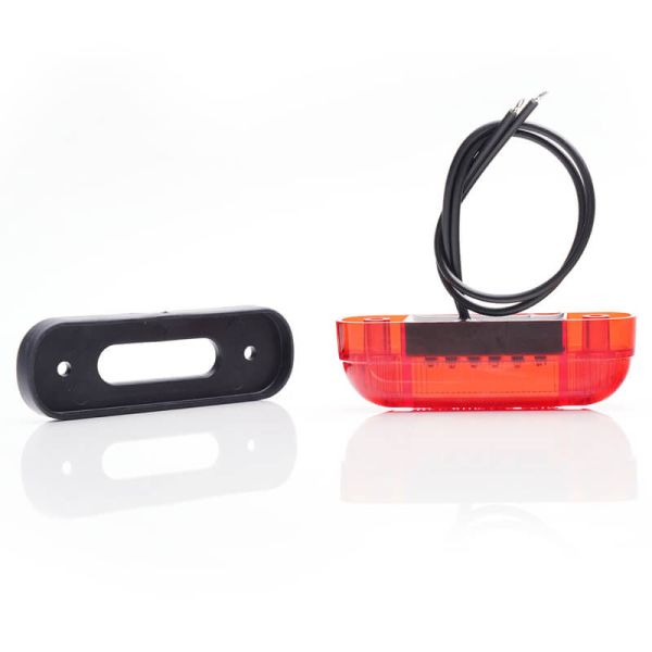 Mini Terceira Luz de Freio Led Vermelha Retangular 12V S3 Tulipa Vermelha Was 2059 | LeonLeds