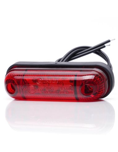 Mini troisième feu stop LED rouge rectangulaire 12V S3 Tulipe rouge Was 2059 | LeonLeds