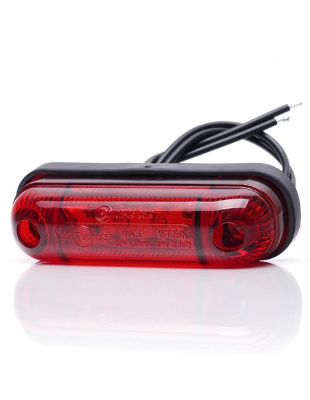 Mini Tercera Luz de Freno Roja Led Rectangular 12V S3 Tulipa Roja Was 2059 | LeonLeds
