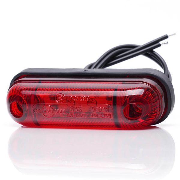 Mini Terceira Luz de Freio Led Vermelha Retangular 12V S3 Tulipa Vermelha Was 2059 | LeonLeds