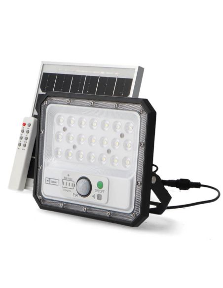 Projetor Solar LED com Sensor 50W ARAS 4000K ou 6000K IP65 com Controle Remoto Ledme